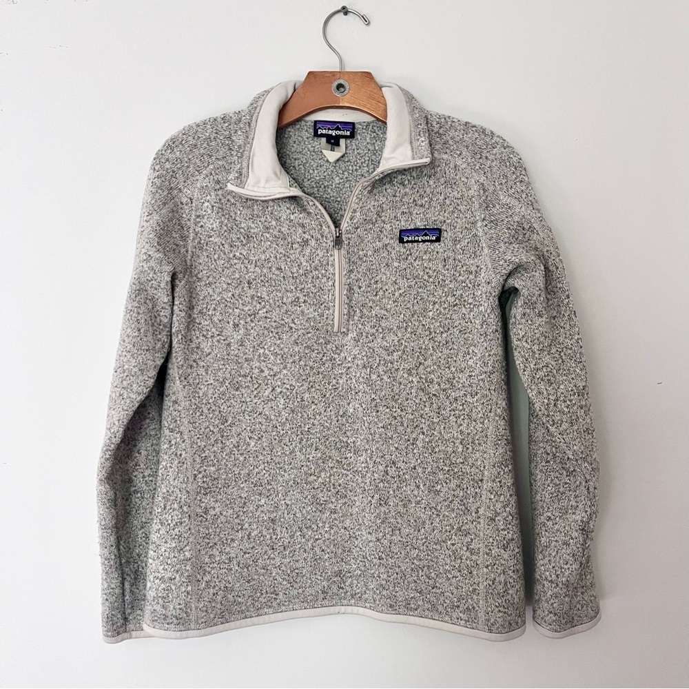 Patagonia Gray Quarter-Zip Fleece Pullover Cozy Cabincore Fall Winter Sweater